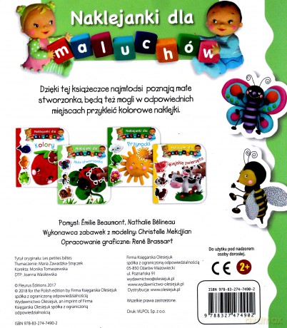 Naklejankia maluchów - Małe stworzonka - Emilie Beaumont, Nathalie Belineau, Christelle Mekdjian [KSIĄŻKA]
