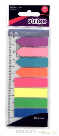 Zakładki indeksujące Neon z linijką 45x12mm