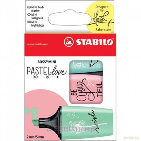 Zakreślacz Boss mini pastellove 3 kolory