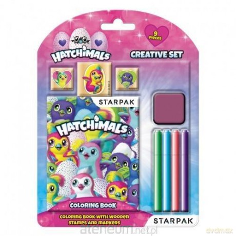 Zestaw kreatywny z pieczątkami Hatchimals