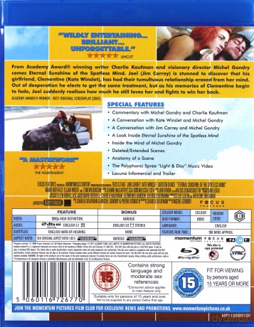 Eternal Sunshine Of The Spotless Mind (Zakochany bez pamięci) [Blu-Ray]