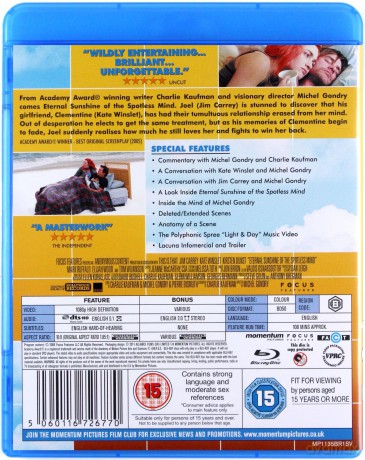 Eternal Sunshine Of The Spotless Mind (Zakochany bez pamięci) [Blu-Ray]