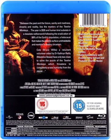Twelve Monkeys (12 małp) [Blu-Ray]