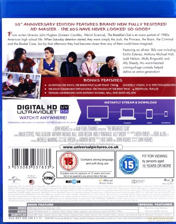 The Breakfast Club (Klub winowajców) [Blu-Ray]