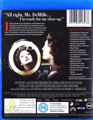 Sunset Boulevard (Bulwar Zachodzącego Słońca) [Blu-Ray]