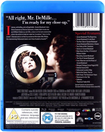 Sunset Boulevard (Bulwar Zachodzącego Słońca) [Blu-Ray]