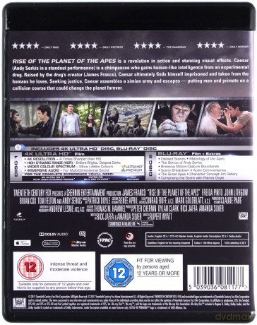 Rise of the Planet of the Apes (Geneza planety małp) [Blu-Ray 4K]+[Blu-Ray]