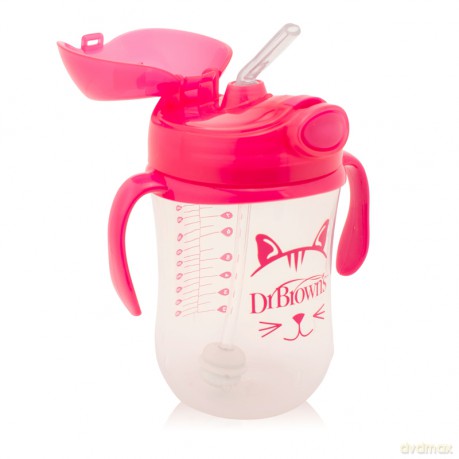 Dr Brown's Baby Weighted Kubek ze słomką Różowy 270 ml