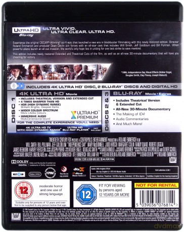 Independence Day: Theatrical And Extended Cut (Dzień Niepodległości) [Blu-Ray 4K]+[2xBlu-Ray]