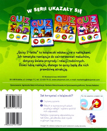 Quiz 2 latka Część 1 - Agnieszka Bator [KSIĄŻKA]