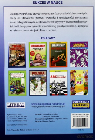 Trening ortograficzny. Klasa 4 - Joanna Karczewska, Katarzyna Kwaśnicka [KSIĄŻKA]