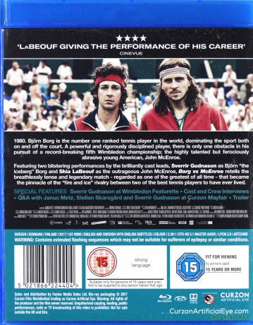Borg vs McEnroe (Borg/McEnroe. Między odwagą a szaleństwem) [Blu-Ray]