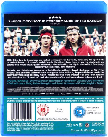 Borg vs McEnroe (Borg/McEnroe. Między odwagą a szaleństwem) [Blu-Ray]