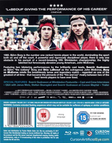 Borg vs McEnroe (Borg/McEnroe. Między odwagą a szaleństwem) [Blu-Ray]