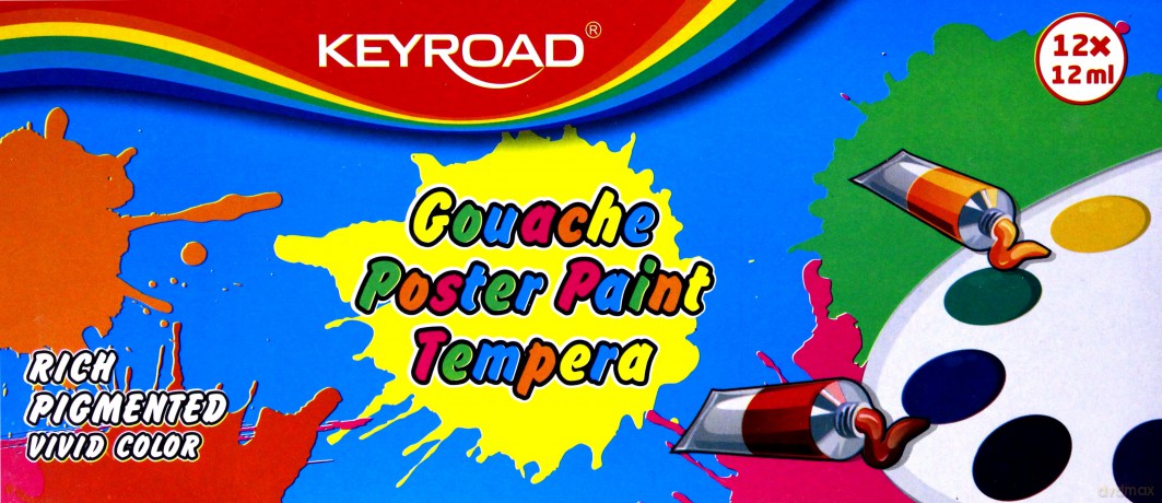 Farby Temperowe Keyroad 12 Kolorów