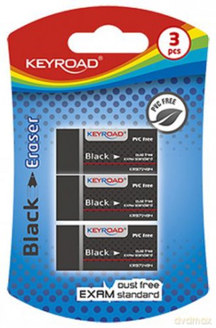 Gumka Uniwersalna Keyroad Black 3 szt.. blister