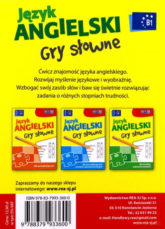 Język angielski Gry Słowne Poziom B1 - Gabrielle Smith-Dluha [KSIĄŻKA]