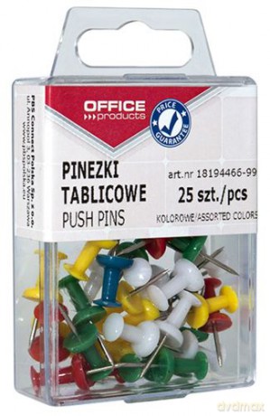 Pinezki Beczułki Kolorowe w Pudełku Office Products