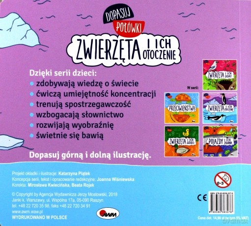 Zwierzęta i Ich Otoczenie Dopasuj Połówki - Katarzyna Piątek [KSIĄŻKA]