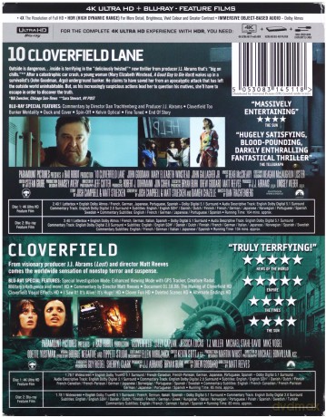 Cloverfield / 10 Cloverfield Lane (Projekt: Monster / Cloverfield Lane 10) [2xBlu-Ray 4K]+[2xBlu-Ray]