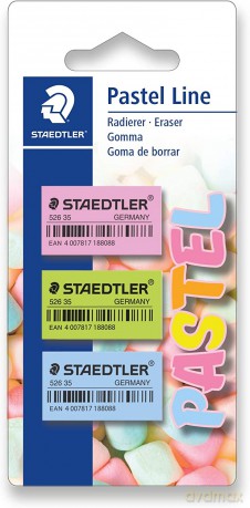 Gumka 3 sztuki pastelowa