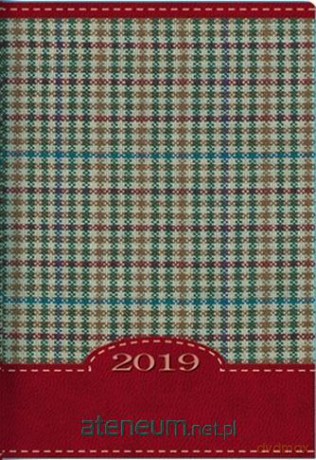 Kalendarz 2019 B7 Kolorowy kratka czerwona [KALENDARZ]