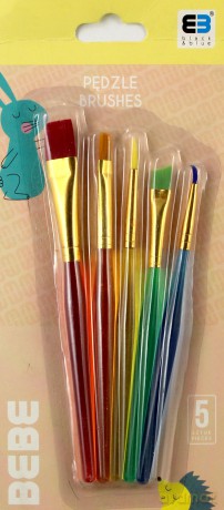 Pędzelki plastikowe 5 sztuk B&B Kids Pastel
