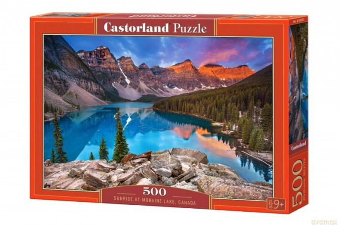 CASTORLAND 500 el. Wschod słońca nad jeziorem Morain, Kanada [PUZZLE]