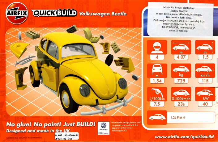 Model plastikowy QUICKBUILD VW Beetle Yellow