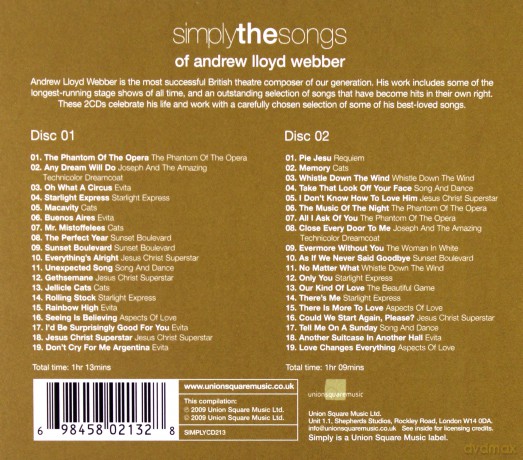 Simply The Songs Of Andrew Lloyd Webber [2CD]