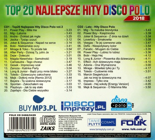 Disco na Topie vol. 1 / TOP 20 Najlepsze Hity Disco Polo vol. 3 / Vipo Disco Polo Hity vol. 8  Pakiet [6CD]