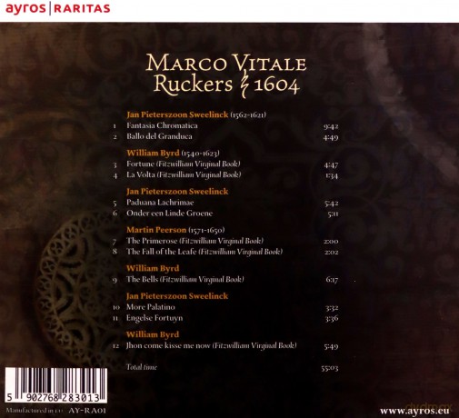 Marco Vitale: William Byrd, Jan Pieterszoon Sweelinck, Martin Peerson: Ruckers-Cembalo 1604 (digipack) [CD]
