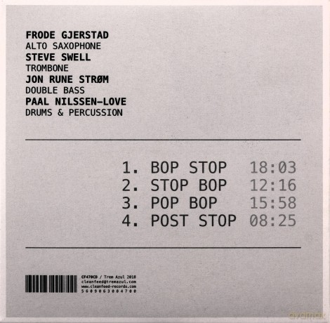 Frode Gjerstad Trio + Steve Swell: Bop Stop [CD]