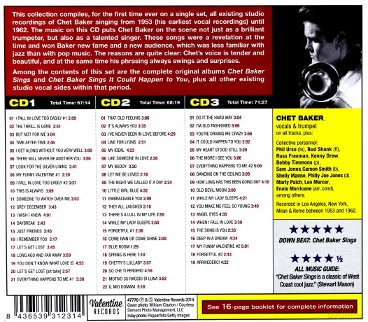 Chet Baker: Chet Baker Sings (digipack) [3CD]