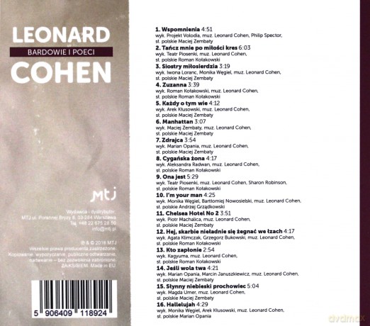 Bardowie i poeci - Leonard Cohen [CD]