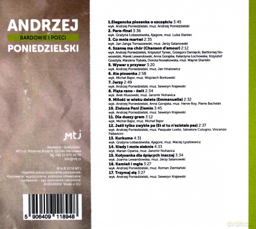 Bardowie i poeci - Andrzej Poniedzielski [CD]