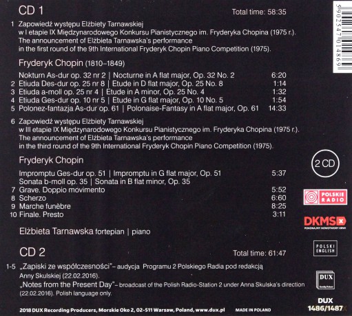 Elżbieta Tarnawska: Chopin, Konkurs, Życie [CD]