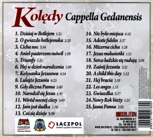 Cappella Gedanensis: Kolędy - Nowy Rok U Jana Pawla II [CD]
