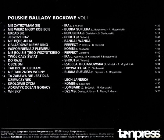 Polskie Ballady Rockowe vol. 2 [CD]