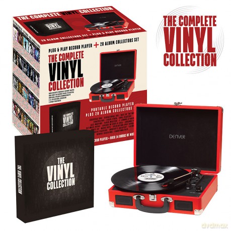 Gramofon czerwony + 20 Winyli [ELEKTRONIKA]+[20xWinyl]