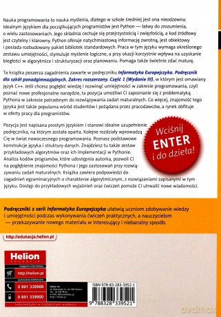 Informatyka Europejczyka. Python. Progr.na maturze - Grażyna Szabłowicz-Zawadzka [KSIĄŻKA]