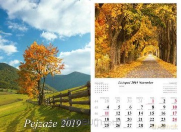 Kalendarz 2019 Pejzaże 13 planszowy [KALENDARZ]