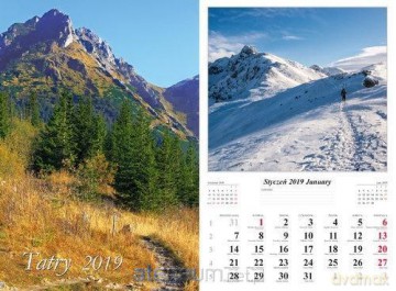 Kalendarz 2019 Tatry 7 planszowy [KALENDARZ]