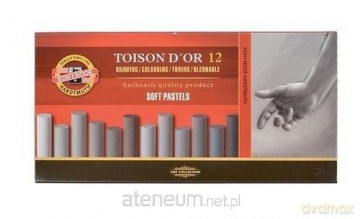 Kredki Pastele Toison D'or 12 sztuk szare