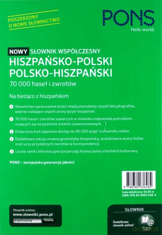 Nowy słownik współczesny hiszpańsko-polsko-hiszpański [KSIĄŻKA]