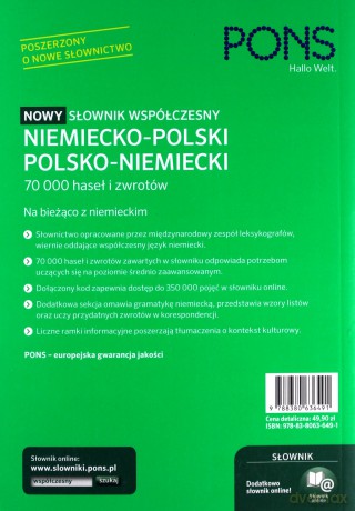 Nowy słownik współczesny niemiecko-polsko-niemiecki [KSIĄŻKA]