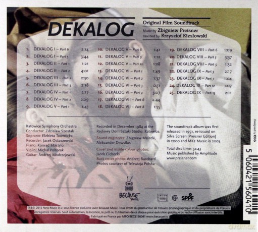 Dekalog soundtrack [CD]