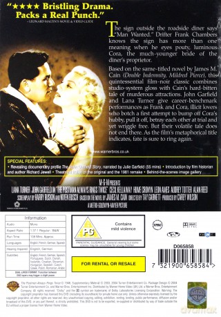 Listonosz zawsze dzwoni dwa razy  [DVD]