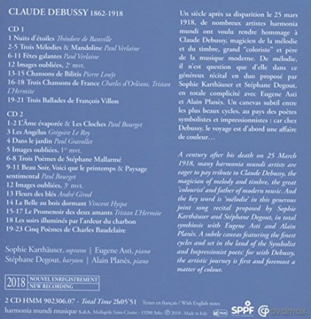Debussy: Melodies Karthauser Degout Asti Planes (digipack) [2CD]