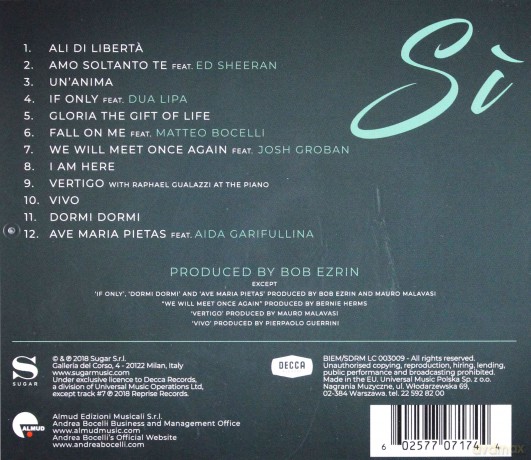 Andrea Bocelli: Si (PL) [CD]